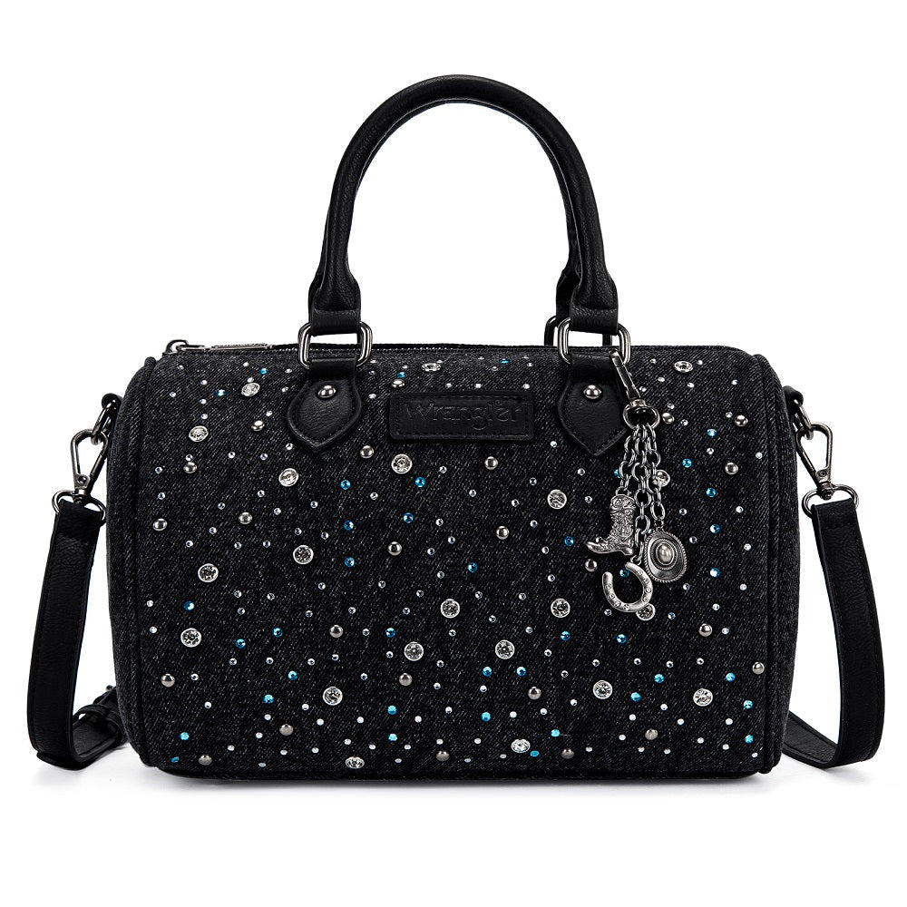 Wrangler Western Rhinestone Denim Boston Bag