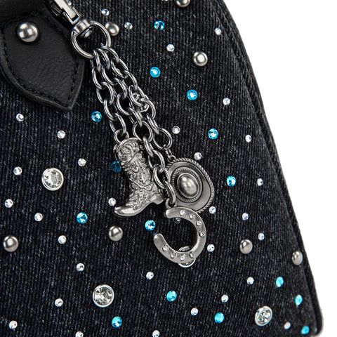Wrangler Western Rhinestone Denim Boston Bag