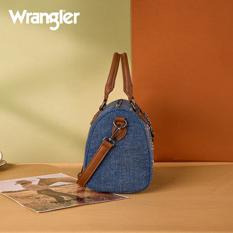 Wrangler Western Rhinestone Denim Boston Bag