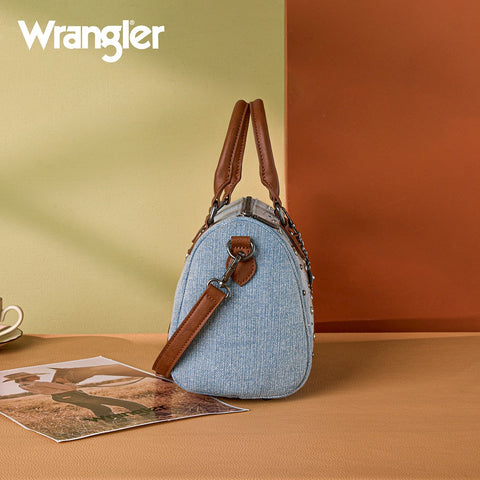 Wrangler Western Rhinestone Denim Boston Bag