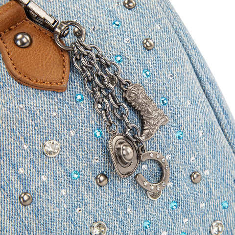 Wrangler Western Rhinestone Denim Boston Bag