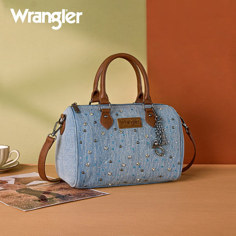 Wrangler Western Rhinestone Denim Boston Bag