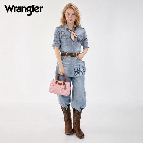Wrangler Western Rhinestone Denim Boston Bag