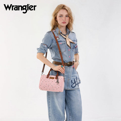 Wrangler Western Rhinestone Denim Boston Bag