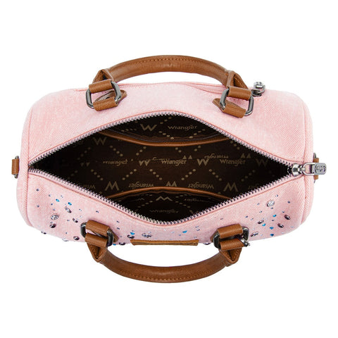 Wrangler Western Rhinestone Denim Boston Bag