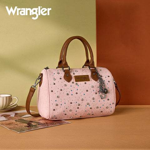 Wrangler Western Rhinestone Denim Boston Bag