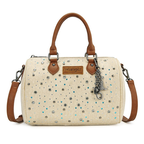 Wrangler Western Rhinestone Denim Boston Bag