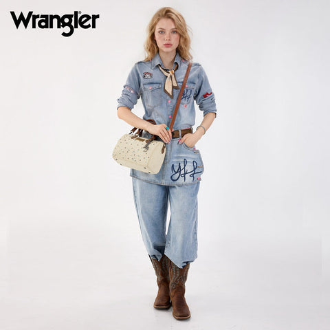 Wrangler Western Rhinestone Denim Boston Bag