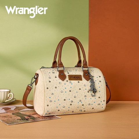 Wrangler Western Rhinestone Denim Boston Bag