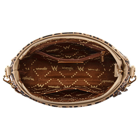 Wrangler Western Leopard Print Shoulder Bag with Chain Detail
