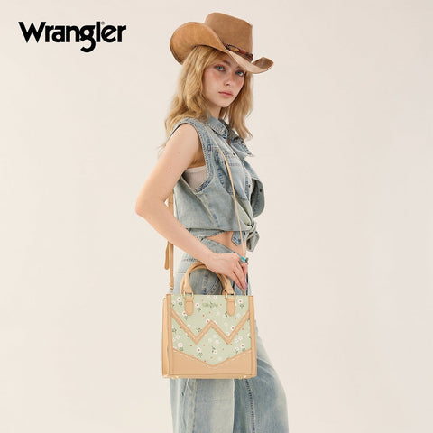 Wrangler Daisy Print Chevron Tote Crossbody Bag