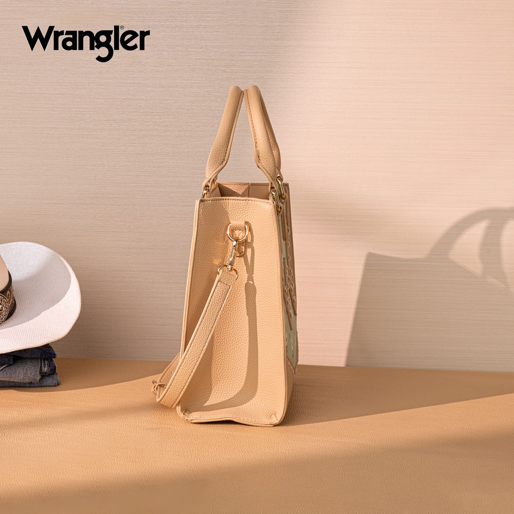 Wrangler Daisy Print Chevron Tote Crossbody Bag