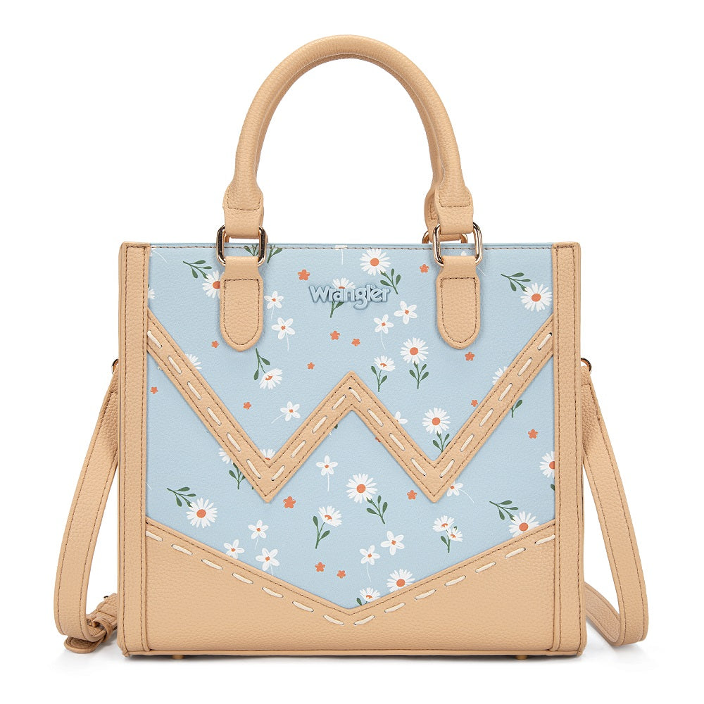 Wrangler Daisy Print Chevron Tote Crossbody Bag