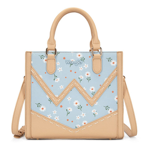 Wrangler Daisy Print Chevron Tote Crossbody Bag