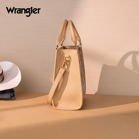 Wrangler Daisy Print Chevron Tote Crossbody Bag