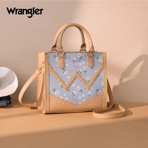 Wrangler Daisy Print Chevron Tote Crossbody Bag