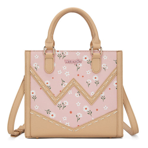 Wrangler Daisy Print Chevron Tote Crossbody Bag