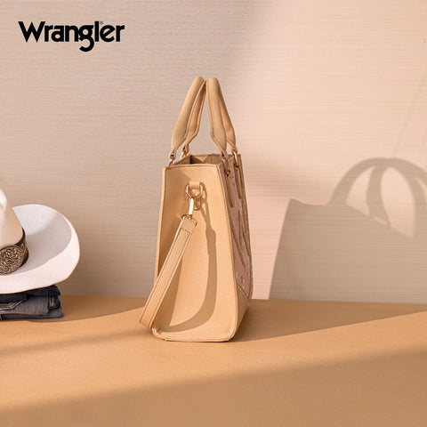 Wrangler Daisy Print Chevron Tote Crossbody Bag