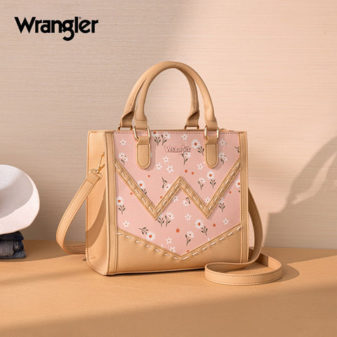 Wrangler Daisy Print Chevron Tote Crossbody Bag