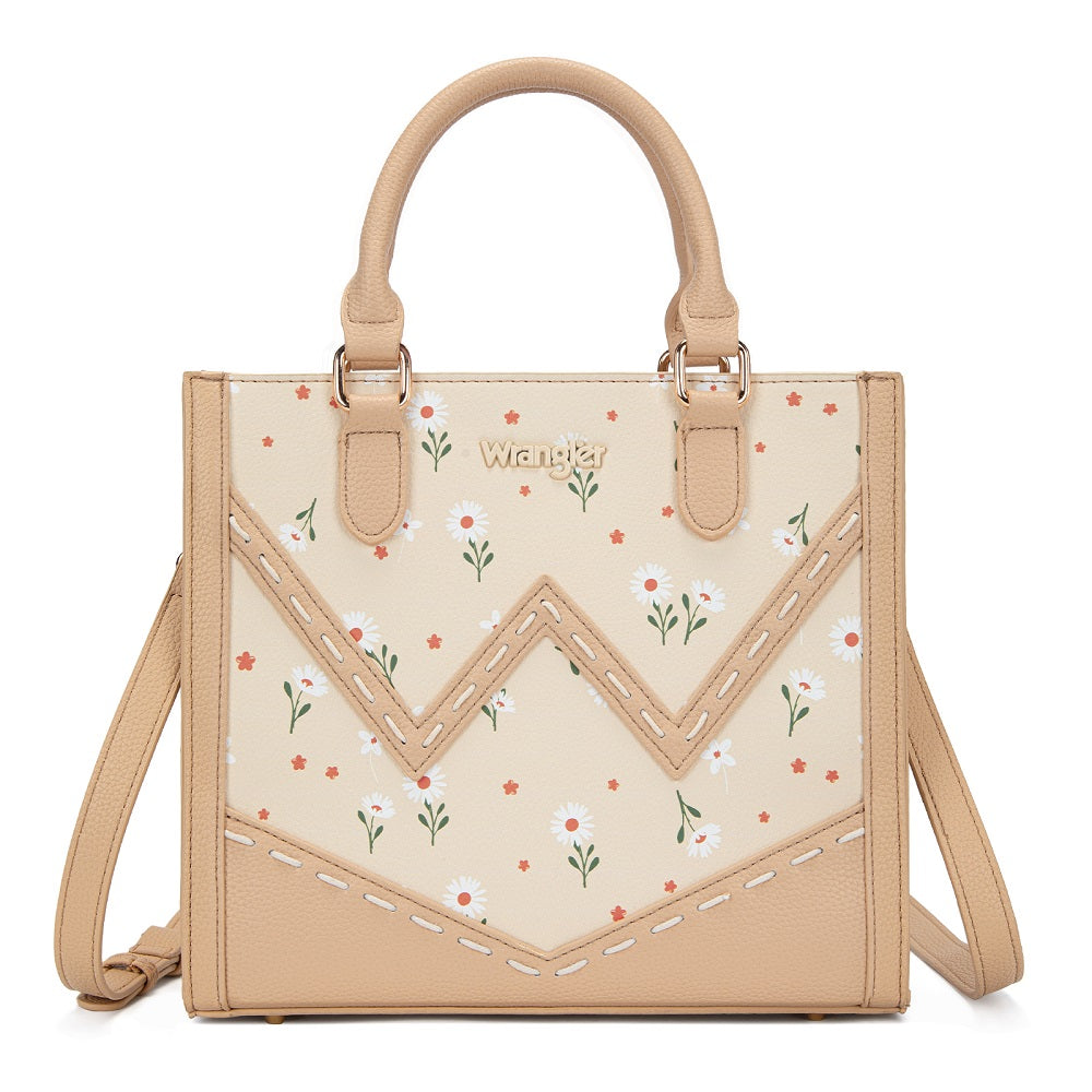 Wrangler Daisy Print Chevron Tote Crossbody Bag