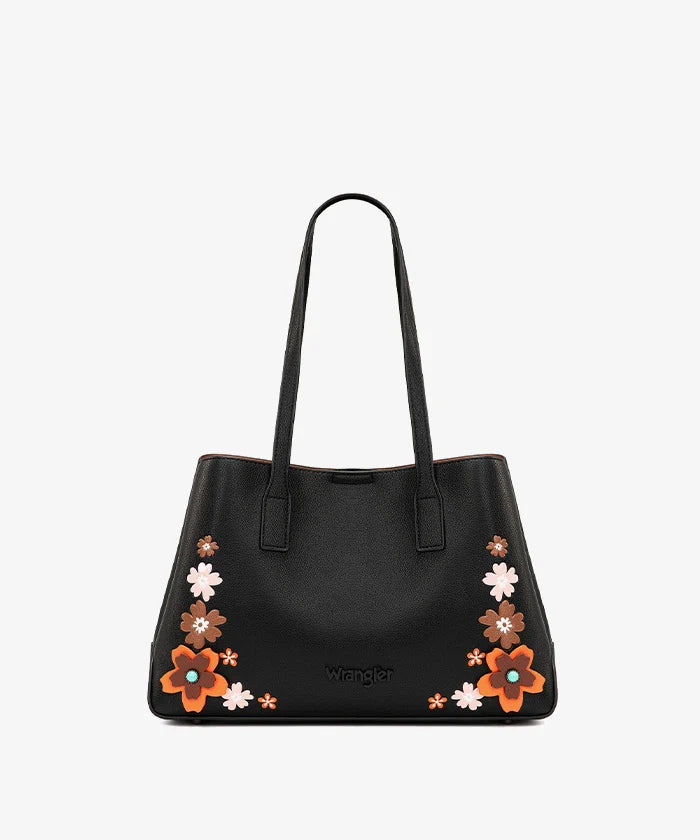 Wrangler 3D Floral Appliqués Tote Bag in BK