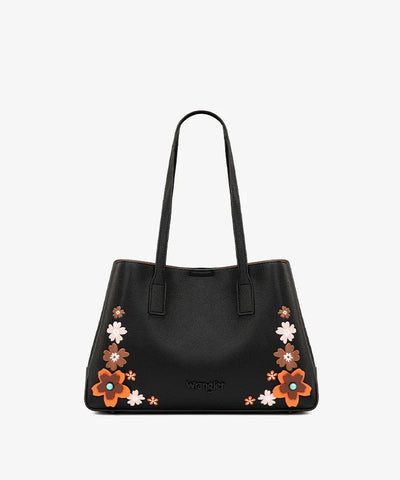 Wrangler 3D Floral Appliqués Tote Bag in BK