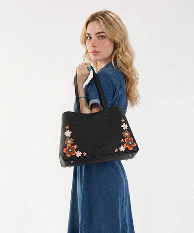 Wrangler 3D Floral Appliqués Tote Bag in BK