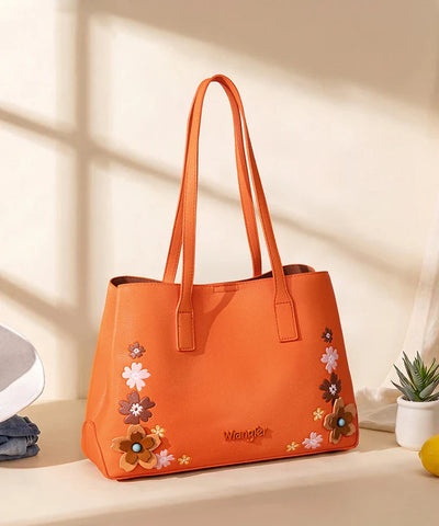 Wrangler 3D Floral Appliqués Tote Bag in OR
