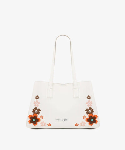 Wrangler 3D Floral Appliqués Tote Bag in WT
