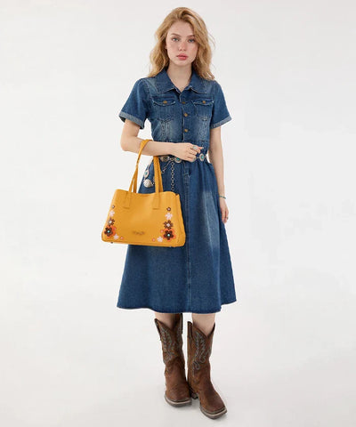 Wrangler 3D Floral Appliqués Tote Bag in YL