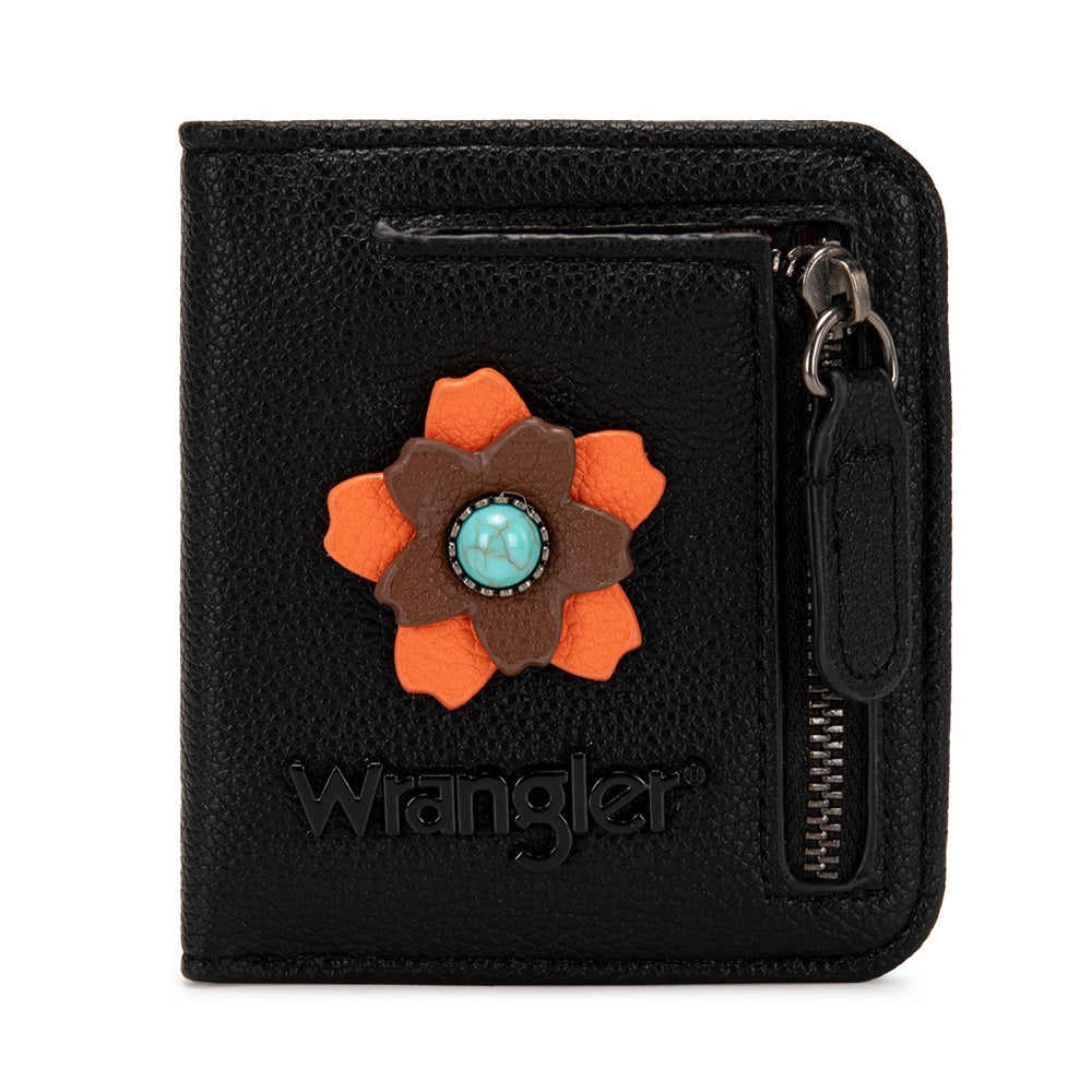 Wrangler 3D Floral Turquoise RFID Bifold Wallet