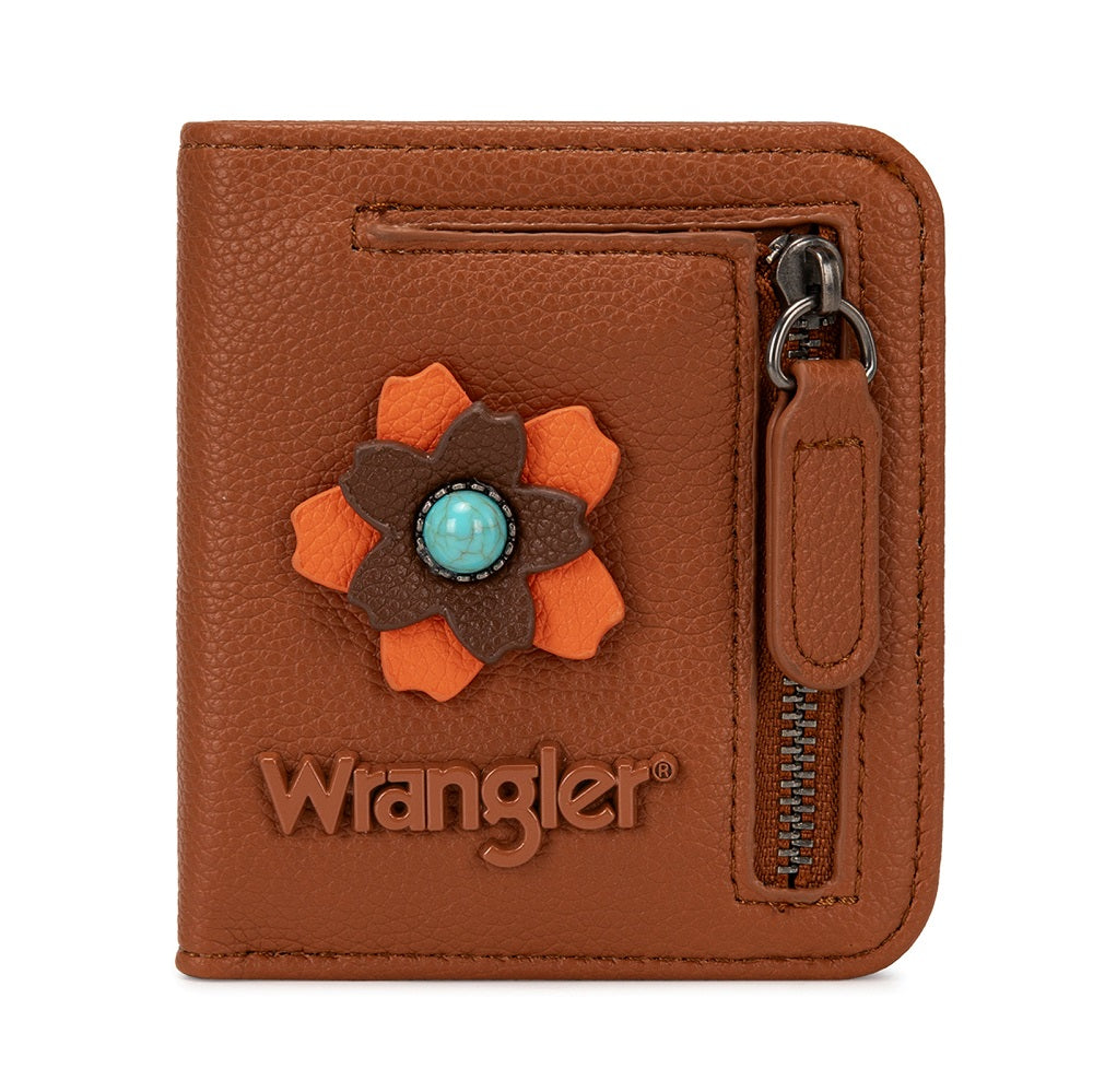 Wrangler 3D Floral Turquoise RFID Bifold Wallet