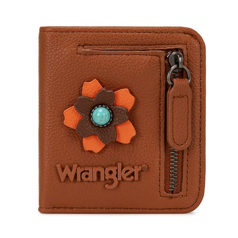 Wrangler 3D Floral Turquoise RFID Bifold Wallet