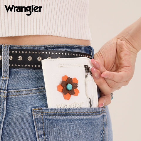 Wrangler 3D Floral Turquoise RFID Bifold Wallet
