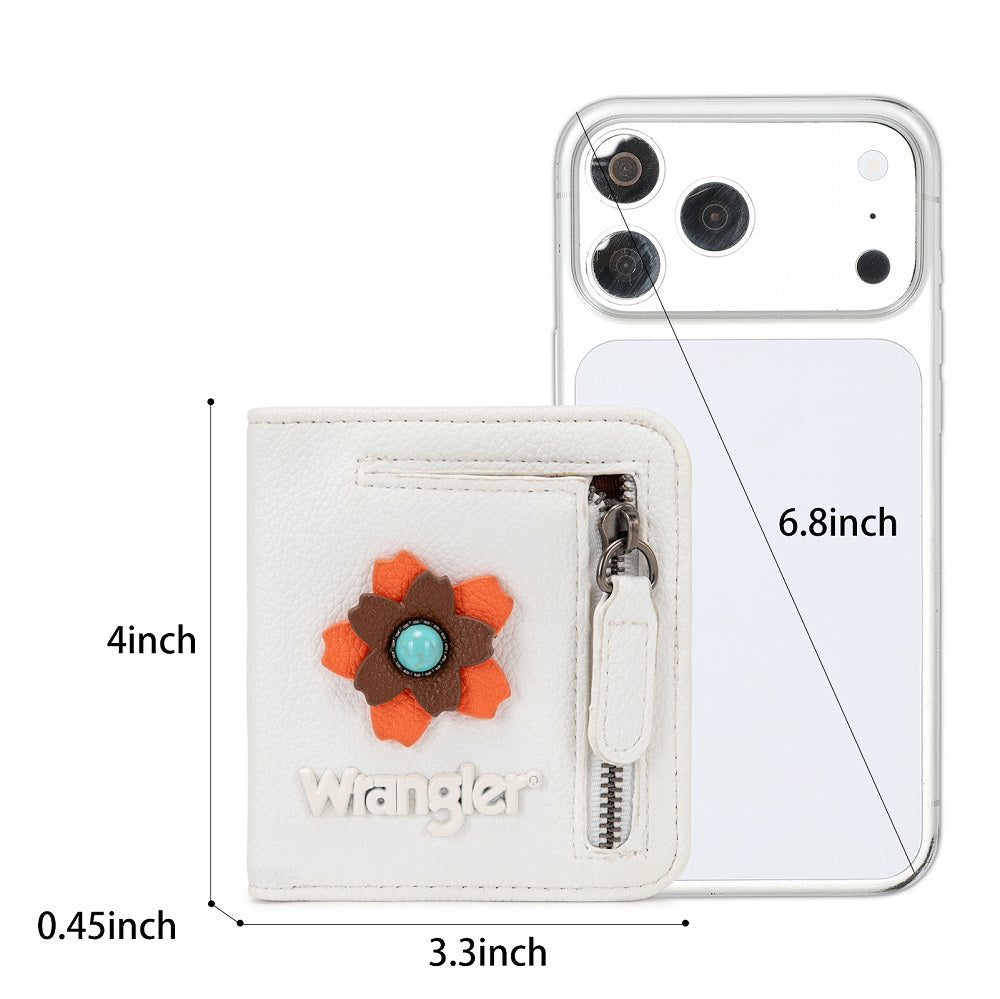 Wrangler 3D Floral Turquoise RFID Bifold Wallet