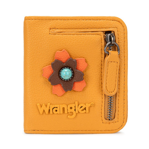 Wrangler 3D Floral Turquoise RFID Bifold Wallet