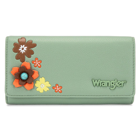 Wrangler Multi Floral Turquoise RFID Long Wallet
