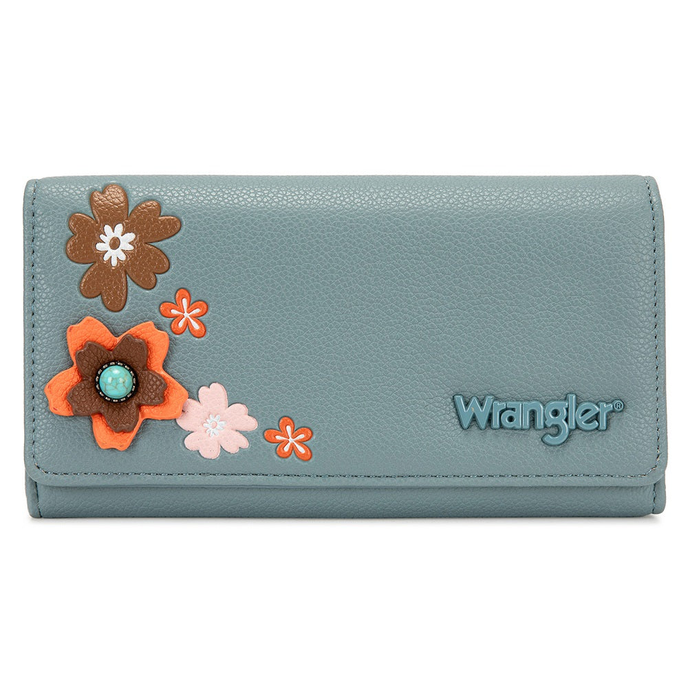Wrangler Multi Floral Turquoise RFID Long Wallet