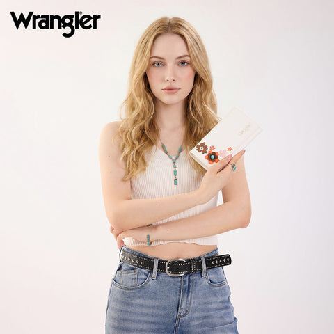 Wrangler Multi Floral Turquoise RFID Long Wallet