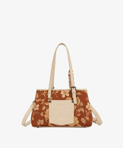 Wrangler Vintage Floral Print Canvas Shoulder Bag in BR