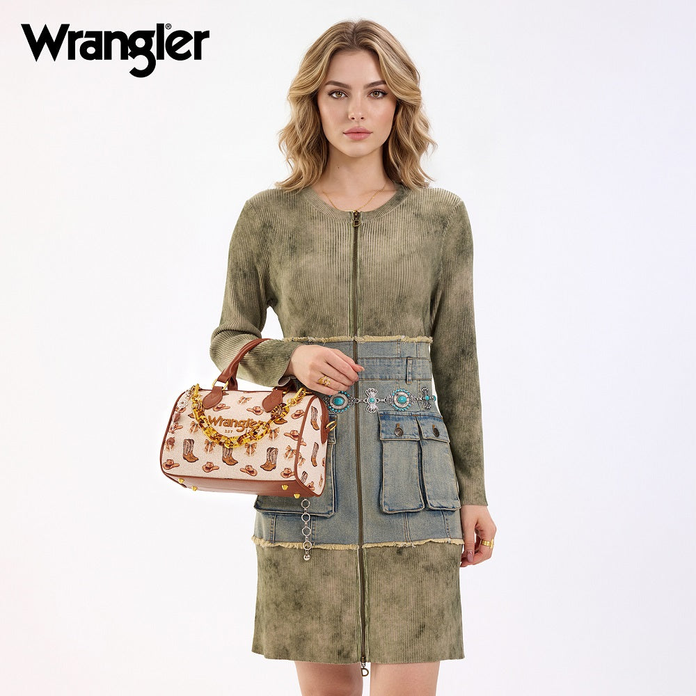 Wrangler Western Print Cowgirl Boston Bag