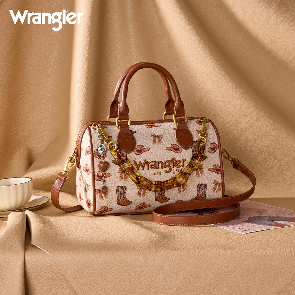 Wrangler Western Print Cowgirl Boston Bag