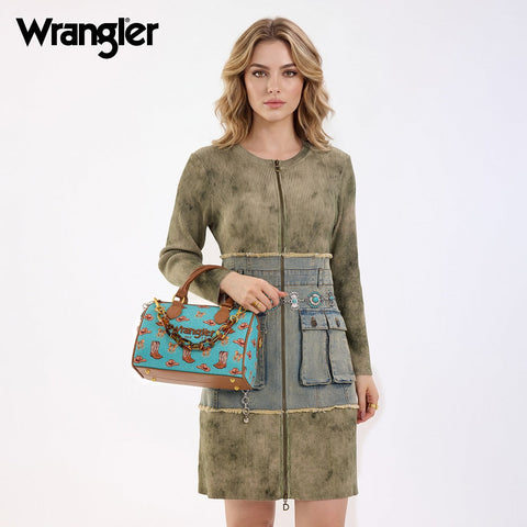 Wrangler Western Print Cowgirl Boston Bag