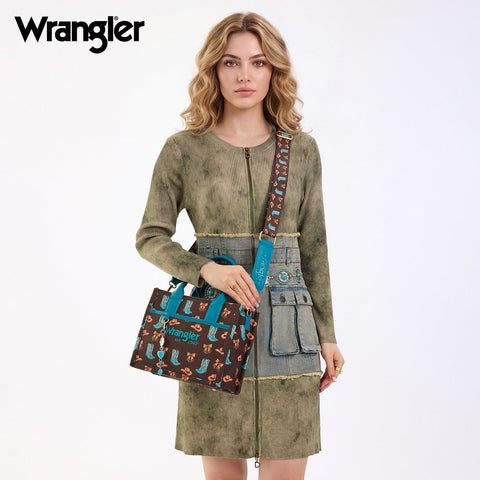Wrangler Western Print Cowgirl Tote Bag/Crossbody