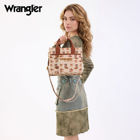 Wrangler Western Print Cowgirl Tote Bag/Crossbody