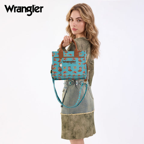 Wrangler Western Print Cowgirl Tote Bag/Crossbody
