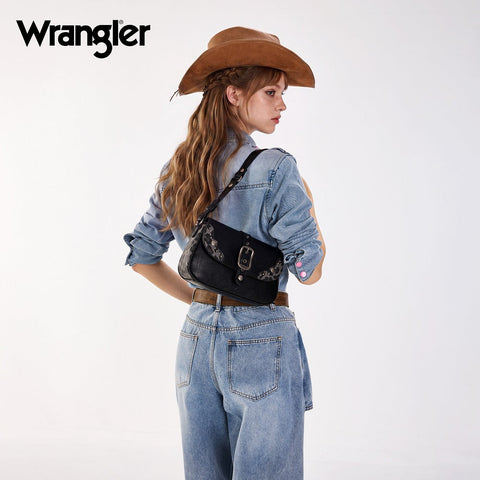 Wrangler Western Buckle Studded Shoulder Crossbody Bag