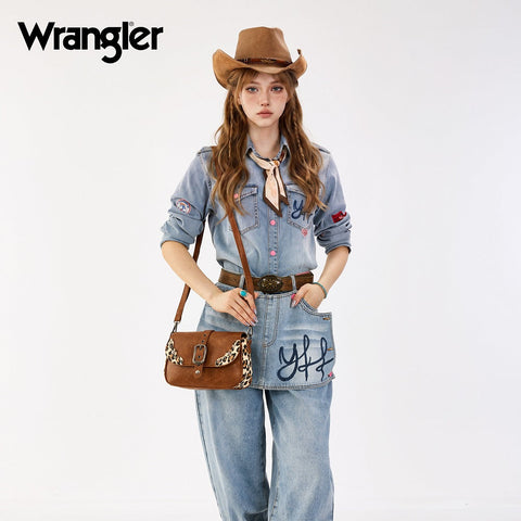 Wrangler Western Buckle Studded Shoulder Crossbody Bag