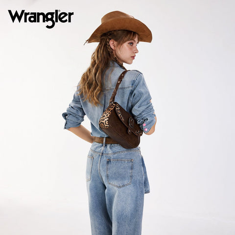Wrangler Western Buckle Studded Shoulder Crossbody Bag