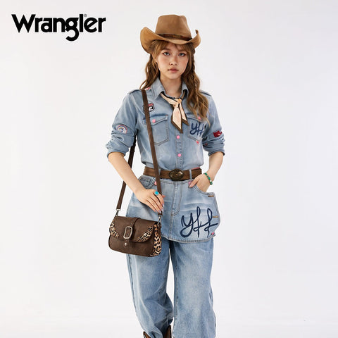 Wrangler Western Buckle Studded Shoulder Crossbody Bag